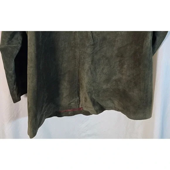AE Sport Co‎ Vintage 80's Men's Suede Zip Up Jacket Olive Green Casual Outerwear